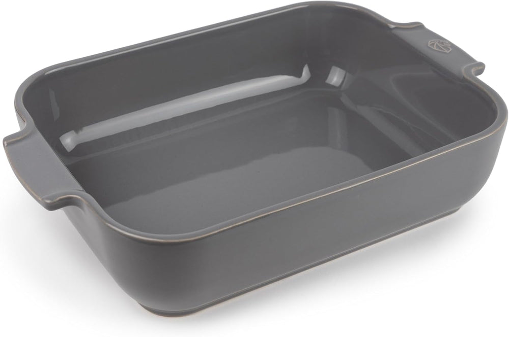 Peugeot Appolia Rechteckige Auflaufform Mit Griffen, Keramik, Schiefer / Grau, 7,2X31X21,7 Cm, Fassungsvermögen: Ca. 2 L, 60060 Formy a plechy na pečení Naty Shop Hellgrau