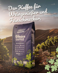 Blank Roast - BIO Winzer Kaffee 1000g - schonend mit Pfälzer Rebholz geröstet - ganze Kaffee-Bohnen aus Peru - 100% Arabica Röstung - schokoladig & nussig - säurearm