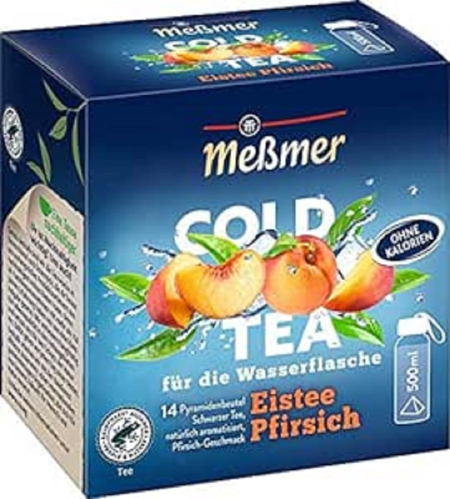 Meßmer Cold Tea Trinkpause Zmeură | Ceai de fructe, aromatizat natural, cu gust de zmeură | Ediție limitată | Pentru infuzie rece | 14 pliculețe piramidale