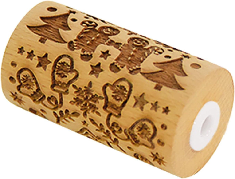 VAŘENÍ ŠROTU - 5305 Mini Holz Roller "Lebkuchenmann" - Geprägte Prägung Prägung Abdrücke Dekoration Form für Kekse, Sand, Plätzchen