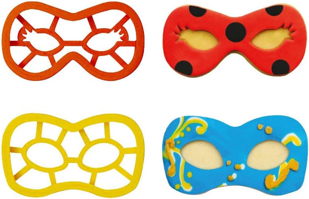 , 0255136 Karnevalmasken-Ausstechformen-Set, Das ideale Set zur Herstellung von Fondant- oder Gummidekorationen, Made in Italy, Originální design. 2 Stück-Packung.