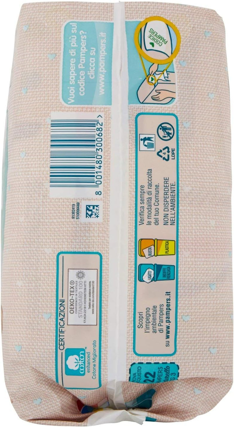 Pampers Naturello Midi, 22 plen, velikost 3 (4-9 kg)