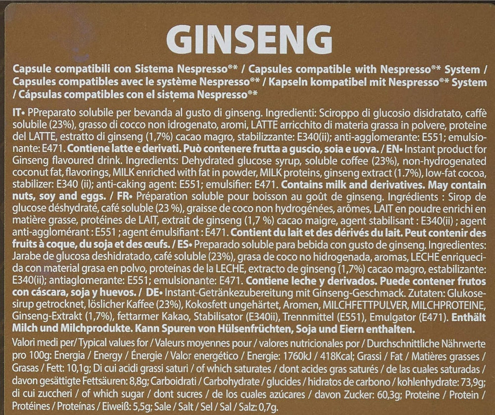 Instant soluble product Ginseng capsules 4.3g x 40 capsules