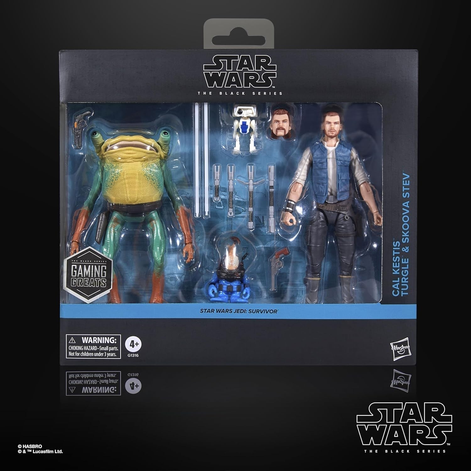 Star Wars Černá série Cal Kestis, Turgle & Skoova Stev, Star Wars Jedi: Survivor Sběratelské akční figurky (Měřítko 15 cm) Akční figurky Naty Shop