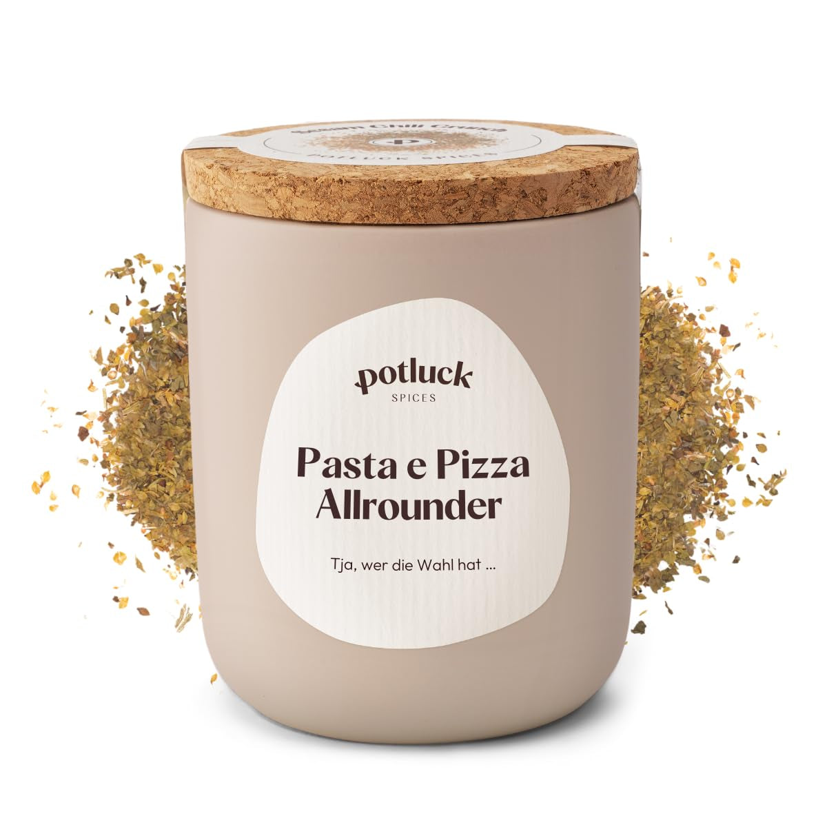 Potluck | Těstoviny a pizza Kräuter | Gewürzzubereitung im Keramiktopf | 40 g | Veganské, bezlepkové a s přírodními ingrediencemi
