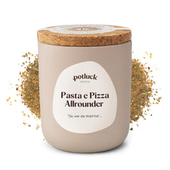 Potluck | Těstoviny a pizza Kräuter | Gewürzzubereitung im Keramiktopf | 40 g | Veganské, bezlepkové a s přírodními ingrediencemi