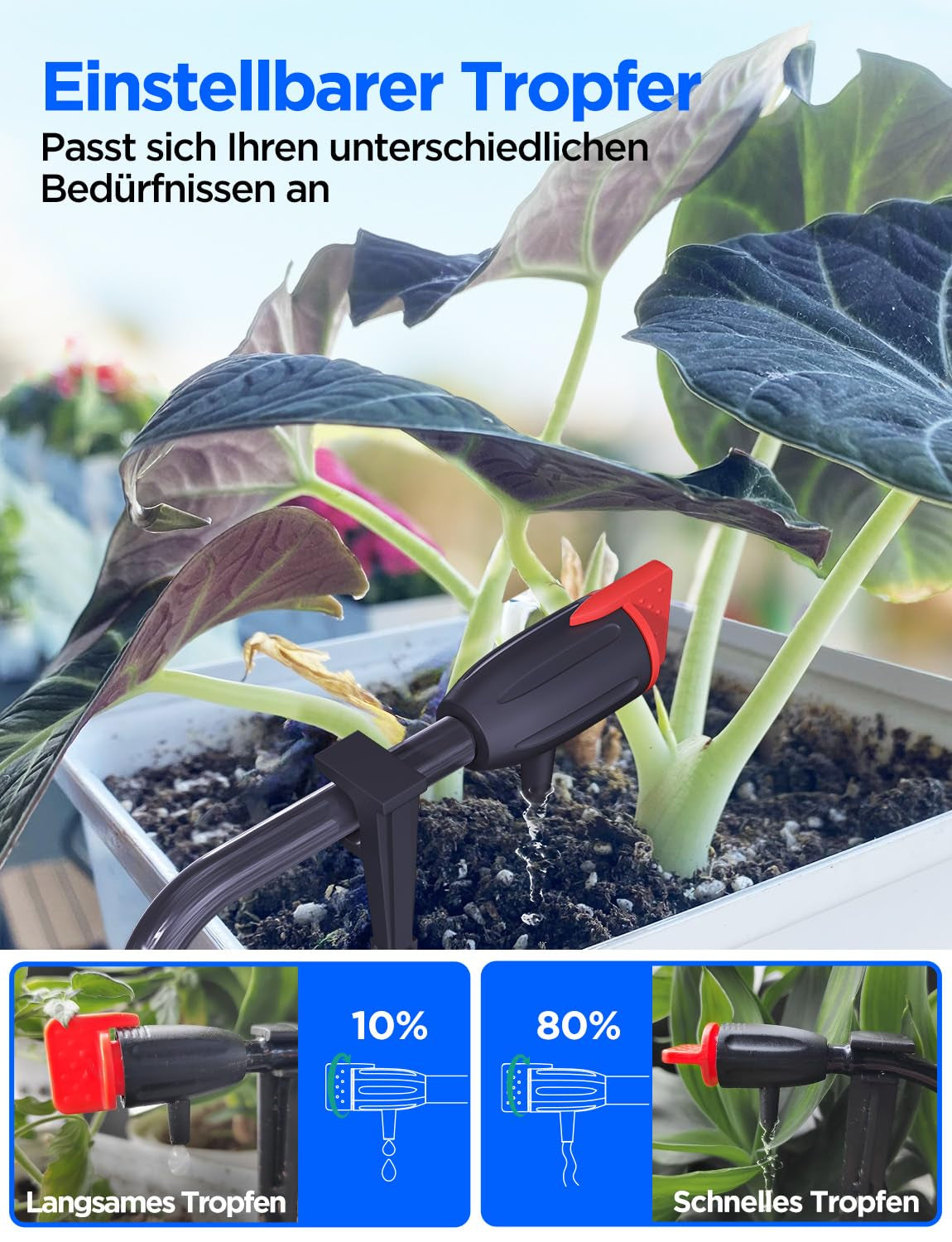 WiFi automatický systém zavlažování vnitřních prostor – inteligentní kapkový zavlažovací systém s ovládáním aplikací, zavlažovací počítač pro 10 pokojových rostlin, sváteční zavlažování a zavlažování rostlin (šedá)