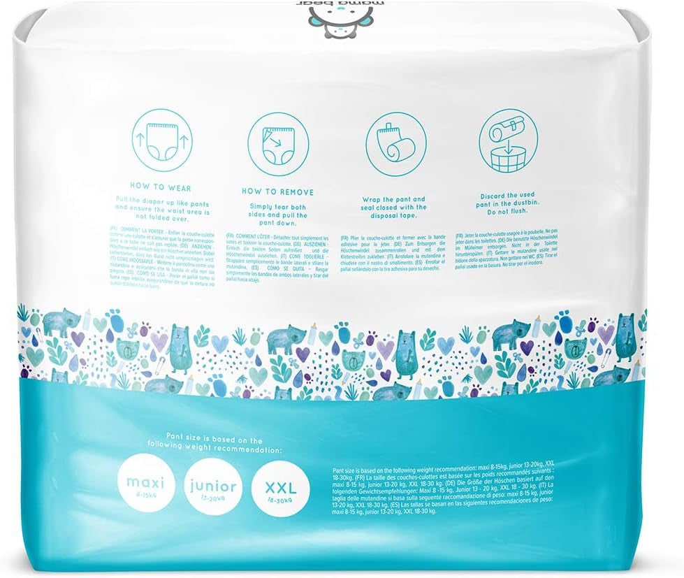 Značka Amazon: Mama Bear Pull-Up XXL plenky, velikost 6 (18-30 kg), 72 kusů (2 balení po 36)