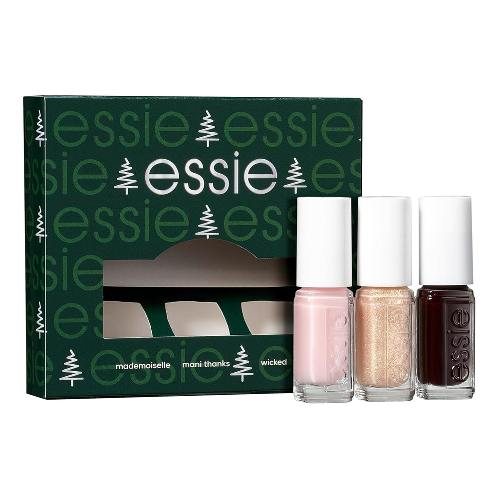 Stavebnice Essie Mini Trio XMAS, no. 13 Mademoiselle + č.p. 49 Wicky + ne. 570 Mani Thanks, 3 x 15 ml