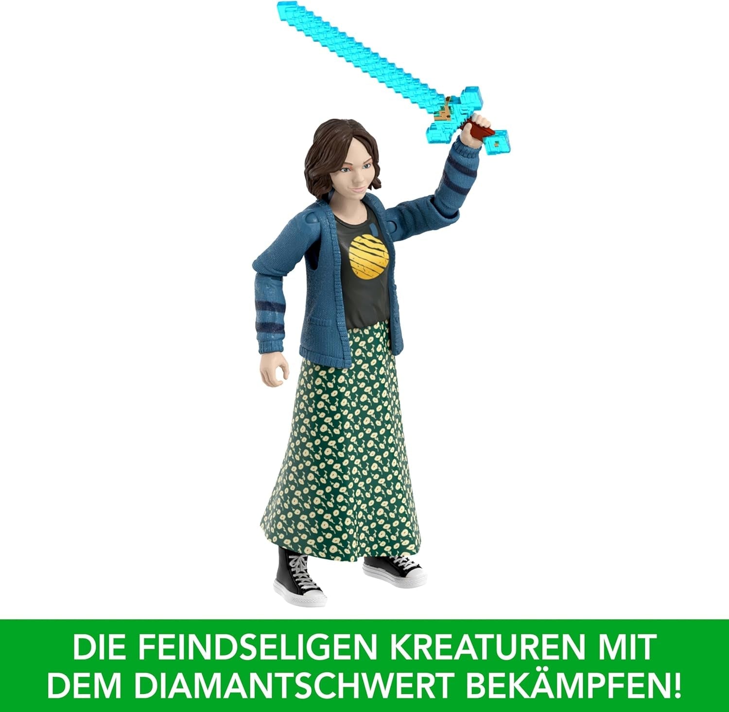 Mattel Minecraft Story Set cu 4 figurine de acțiune și 3 accesorii, Encounters In The Overworld Set, inspirat de un film Minecraft, jucărie de colecție, JFR70 Action figures Naty Shop