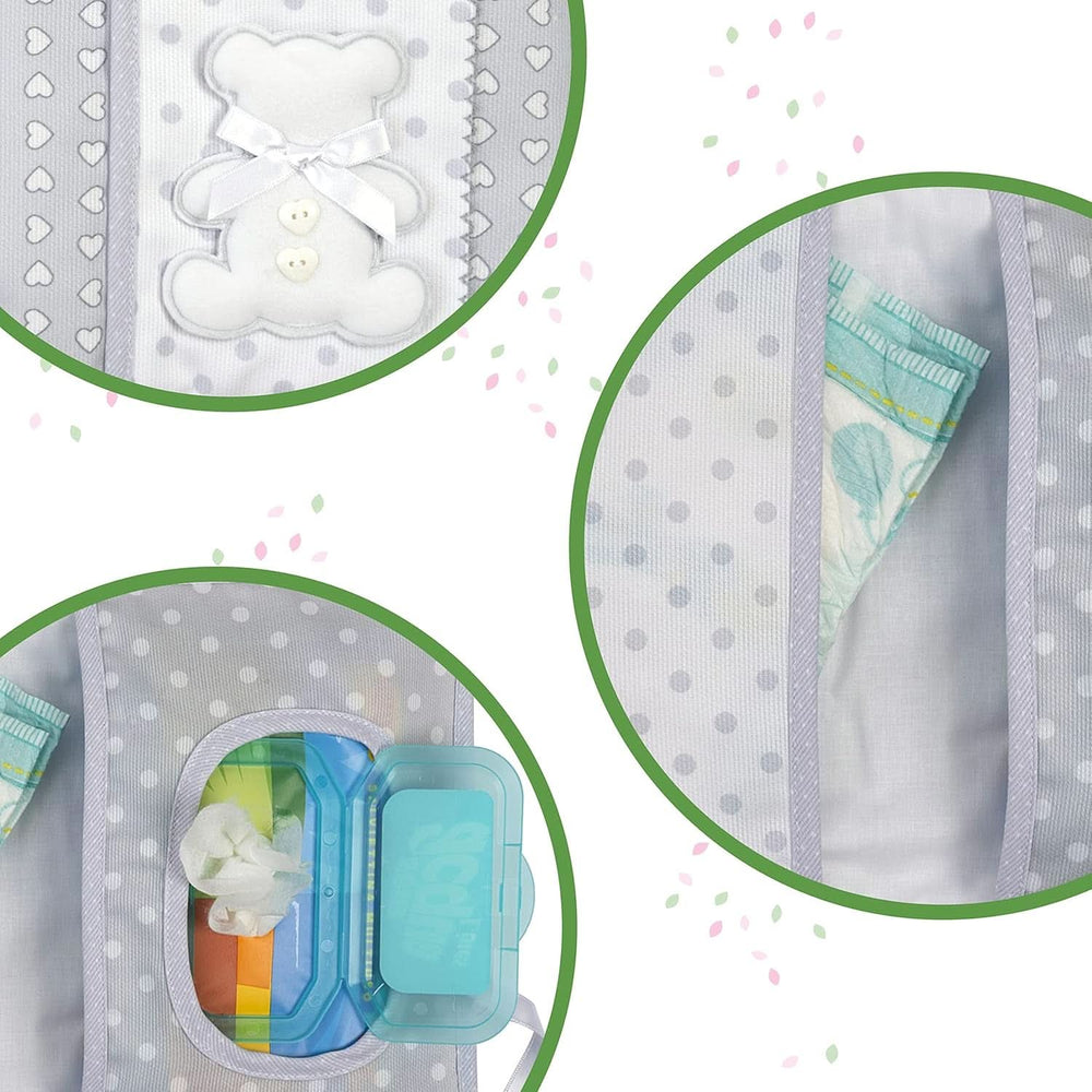 Sáček na plenky a ubrousky, organizér na plenky a ubrousky, 100% Made in Italy, šedá barva Baby Wet Wipes Naty Shop