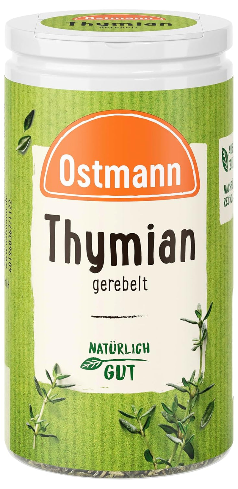 Ostmann Thyme gerebelt 15 g Thyme-Gewürz für viele Fleisch-, Fisch-, Pilz-, und Gemüsegerichte der Mediterranen Küche, Množství: 1 kus