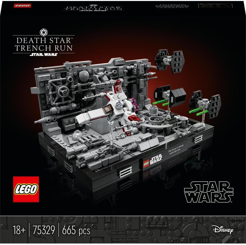 LEGO 75329 Sada diorámat Death Star Trench Run ze Star Wars, sada X-Wing pro dospělé Luka Skywalkera, zboží pro fanoušky nové naděje, dekorace pokoje, dárkové stavebnice Besuche den LEGO-Store