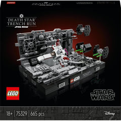 LEGO 75329 Sada diorámat Death Star Trench Run ze Star Wars, sada X-Wing pro dospělé Luka Skywalkera, zboží pro fanoušky nové naděje, dekorace pokoje, dárkové stavebnice Besuche den LEGO-Store