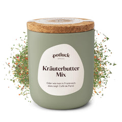 Potluck | Kräuterbutter-Gewürz | Würzmischung im Keramiktopf | 45 g | Veganské, bezlepkové a s přírodními ingrediencemi
