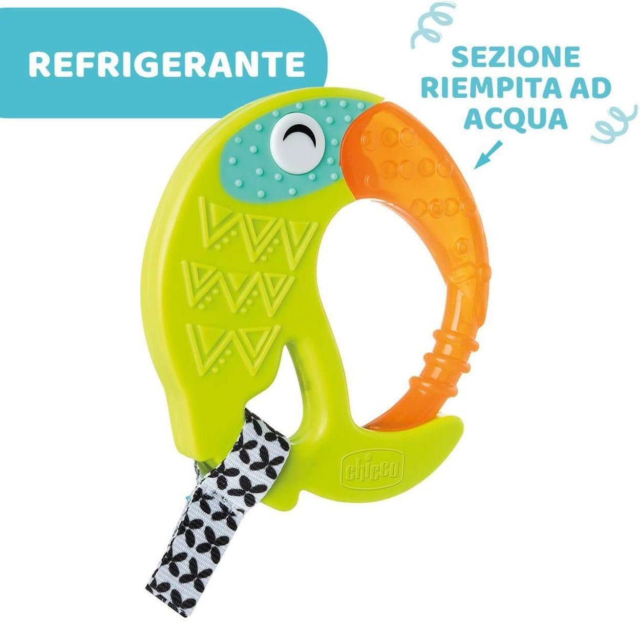 CHICCO - Inel de dentiție amuzant și răcoritor 6 luni +