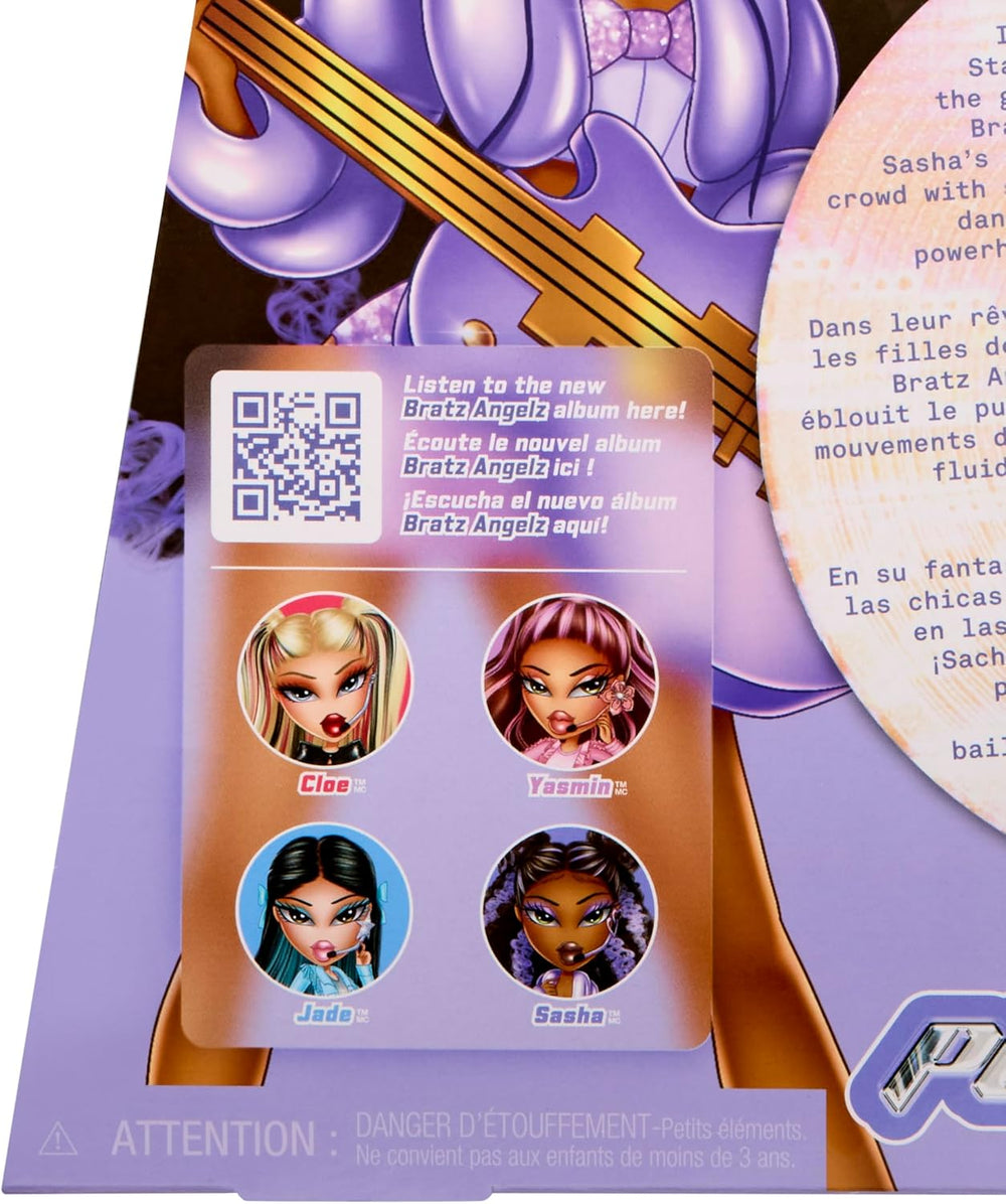 BRATZ Pop Starz Sasha – Păpușă la modă cu breloc de colecție, ținută și accesorii muzicale