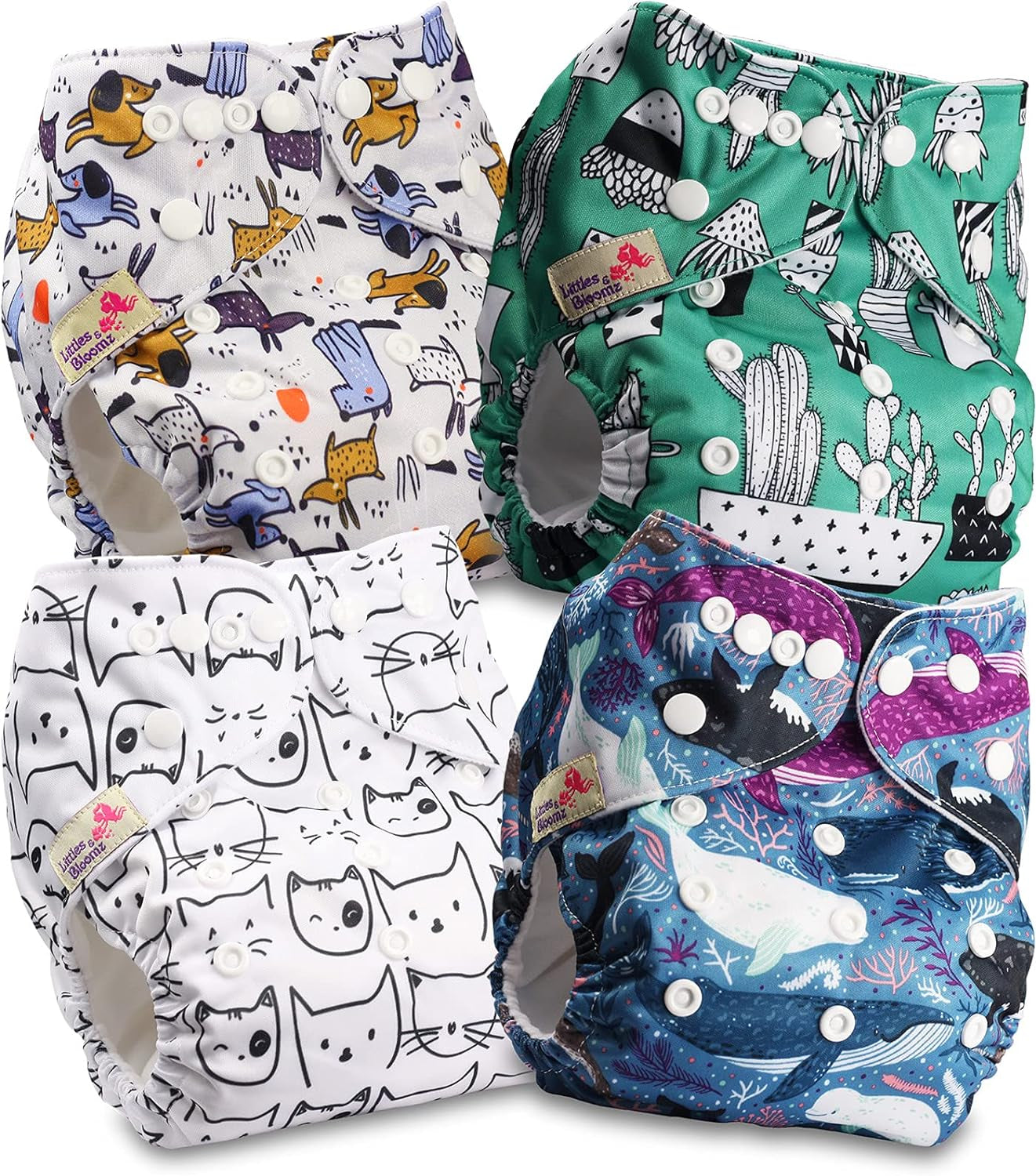 Littles a Bloomz FLP2-0406 Standard Clip opakovaně použitelná plena, 4 plenky