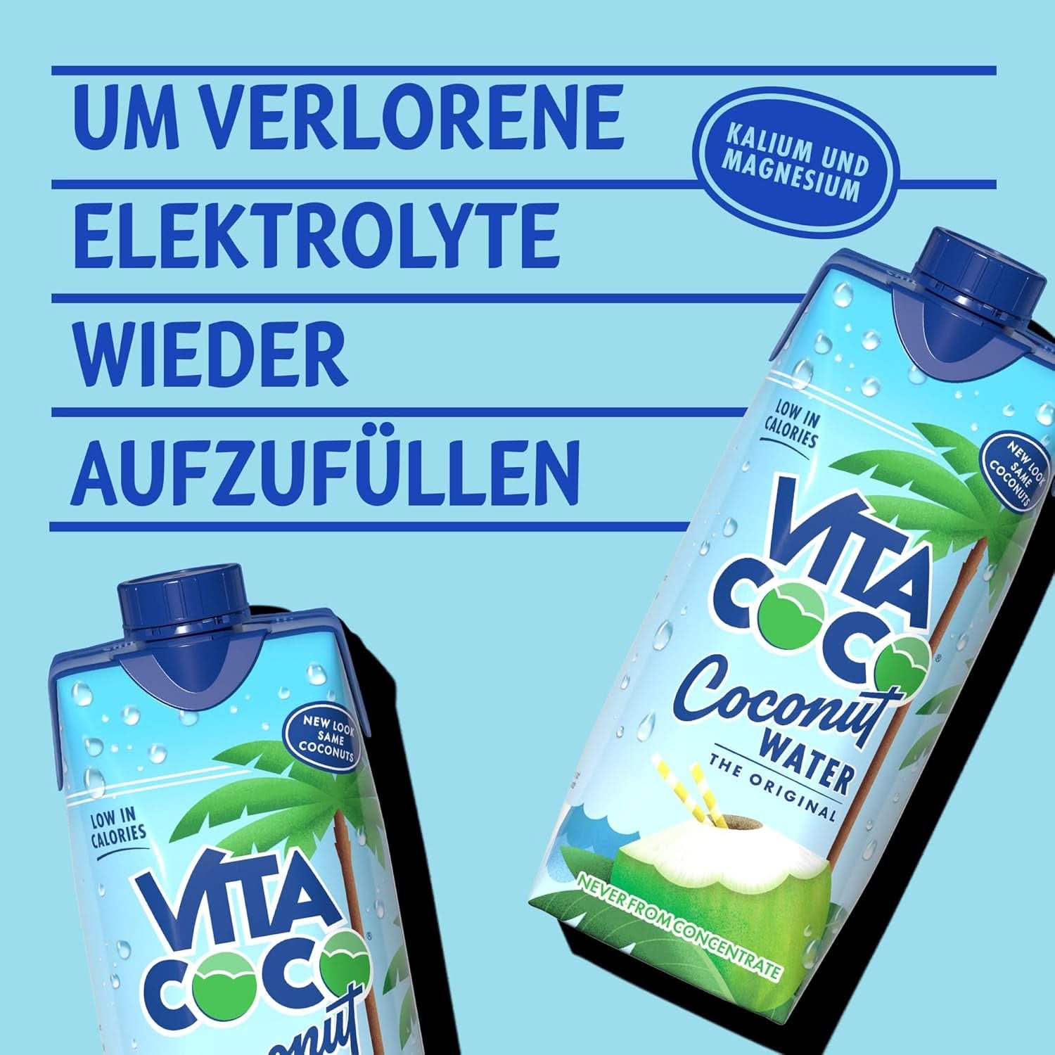 Vita Coco Pure Coconut Water 12 X 330 ml, přírodní hydratační krém s elektrolyty, bezlepkový, plný vitamínu C a draslíku Nealkoholické nápoje Naty Shop