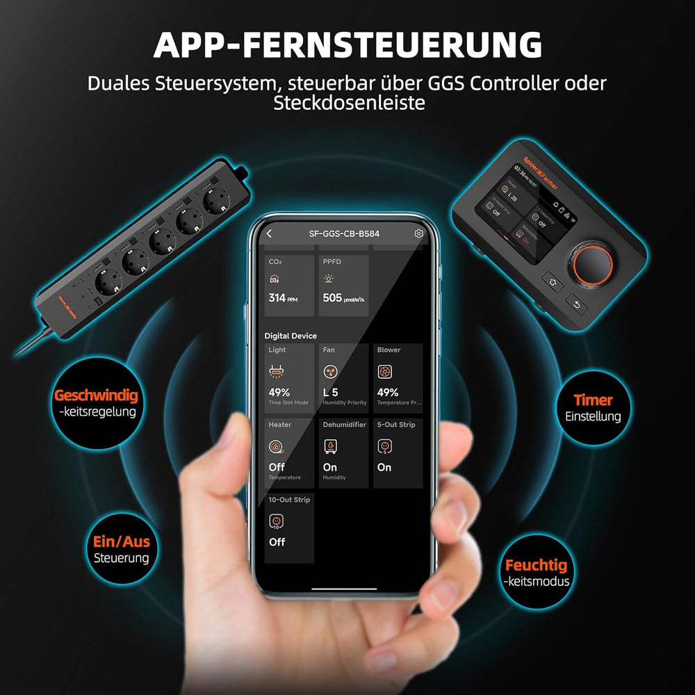 SPIDER FARMER Odvlhčovač, 12L odvlhčovač rostlin s ovládáním vlhkosti, ovládáním aplikací, 24h funkcí časovače pro pěstební stany, elektrický odvlhčovač pro vnitřní zahrady, byty a sklepy