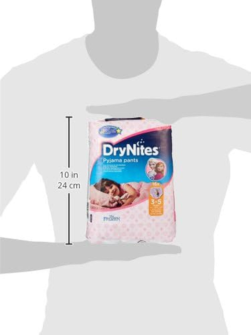 Noční prádlo Huggies DryNites pro dívky, 3-5 let (16-23 kg), 2 x 16 kusů