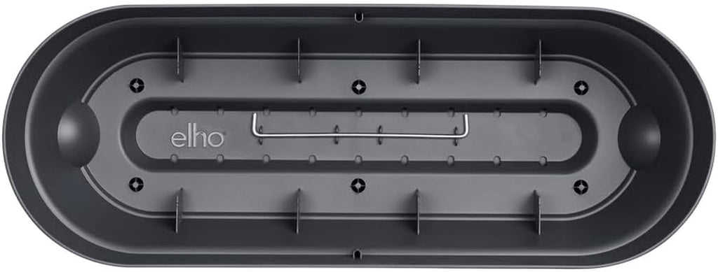 Elho Vibia Campana, ghiveci de balcon cu rezervor de apă, 50 cm, 100% plastic reciclat, Ø 49,0 x H 17,0 cm, negru/antracit