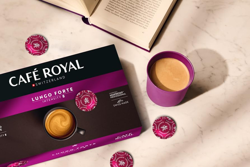 Café Royal Professional Pads, Lungo Forte, 50 Nespresso (R) Professional kompatible Pads für Office und Gastronomie, Rainforest Alliance zertifiziert, 100 Prozent Arabica Kaffee, Intensität 8