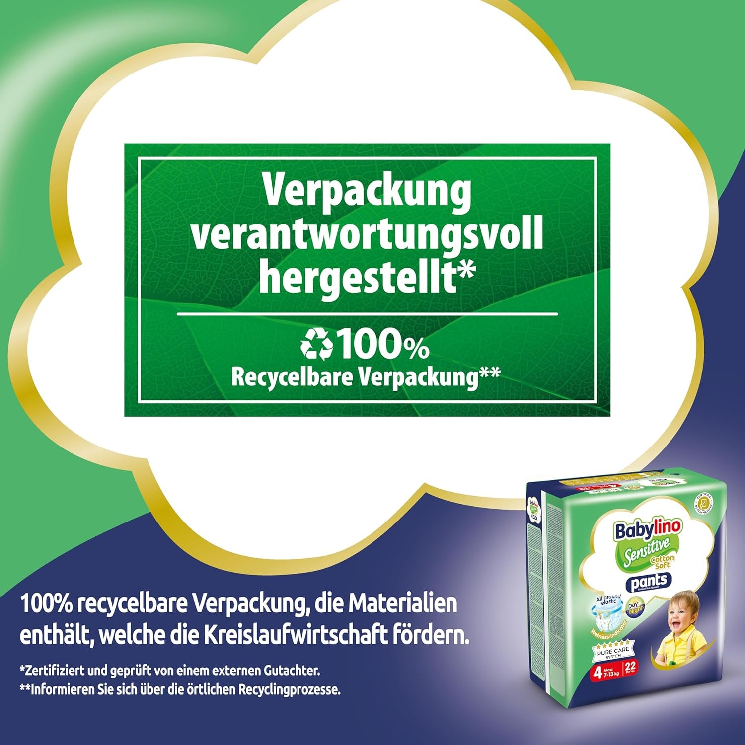 Pleny Sensitive Cotton Soft, velikost 4, Kalhotky Maxi (7-13 kg), 22 kusů