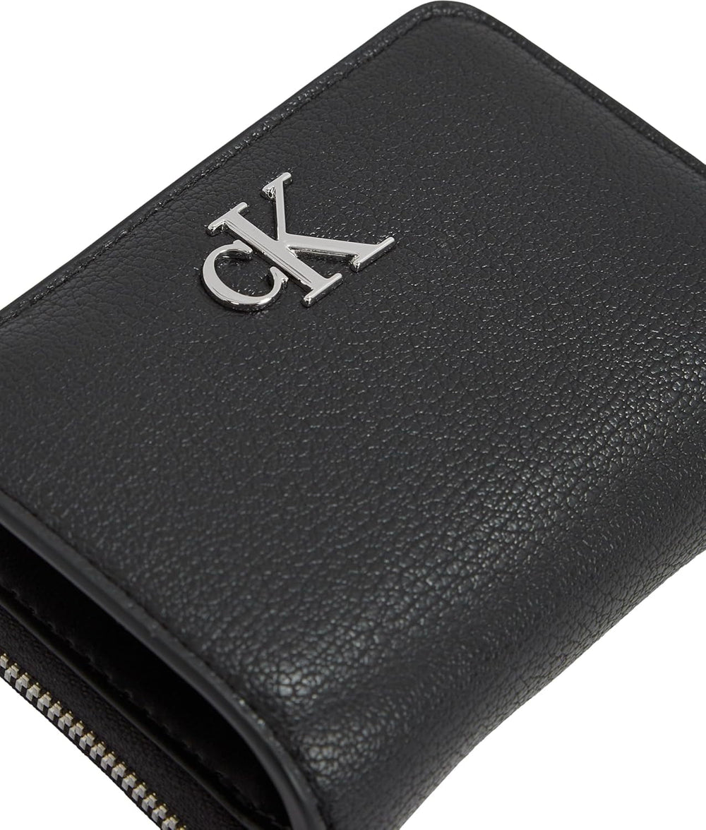 Calvin Klein doamnelor portofel Minimal Monogram Zip Around Klein, negru (negru), o mărime Portofel Femei Naty Shop