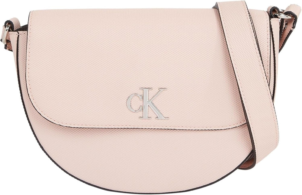 Calvin Klein Jeans sac de umăr Minimal Monogram Saddle Bag Klein Genti Femei Naty Shop Roz (Conch palid)