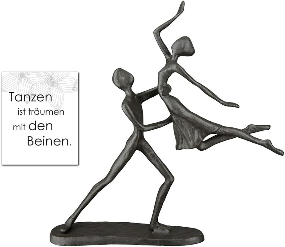 Casablanca Deco Sculptură Figura Statuie cuplu dansator - Fier Culoare: maro Înălțime 17,5 cm Lățime 20 cm Motiv cuplu - decor, artă, cadou, living Statuete si sculpturi Naty Shop