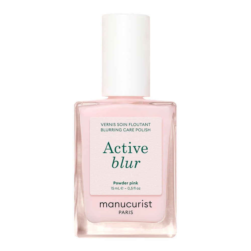 MANUCUIST Nail Care Repair Active Glow Raspberry (růžová) na bio bázi: sladké mandle, maliny, výživný a lesklý lak na nehty, transparentní růžový efekt – nahé laky na nehty