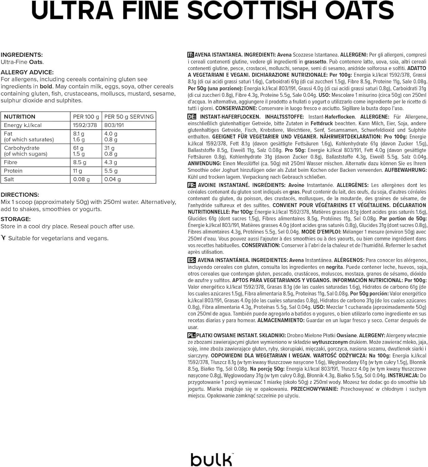 Jemně mleté ovesné vločky Naty Shop Cereálie