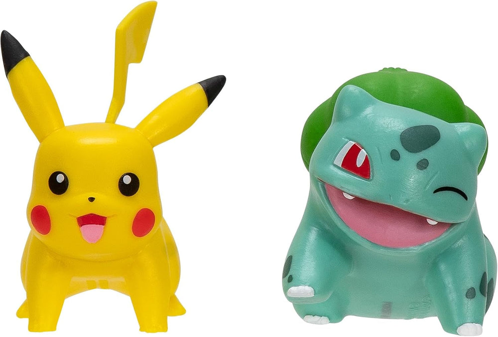 Pokémon PKW3586 - Balíček bitevních figurek - Oficiální detailní figurky Pikachu a Schiggy 5 cm každá akční figurka Naty Shop Pikachu a Bisasam