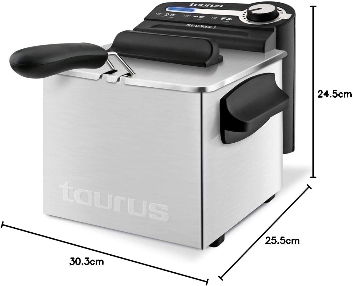Taurus Professional 2 plus - Fritéza na olej, 2 litry, 1700 W, nerezová ocel 18/8 Spotřebiče Naty Shop