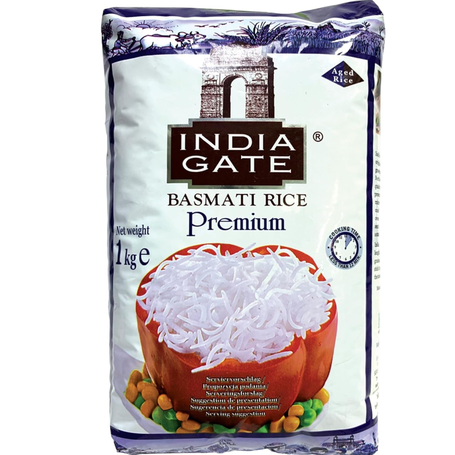 INDIA GATE Premium Basmati rýže – Jemná dlouhozrnná rýže, aromatická, z Indie, jemná dlouhozrnná (1 x 5 kg)