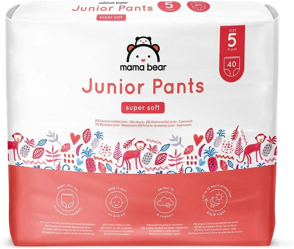 Mama Bear Panty scutece XXL mărimea 6 (18-30 kg), 72 de bucăți (2 pachete de 36) Mama si Copilul Naty Shop 5 (80 buc)