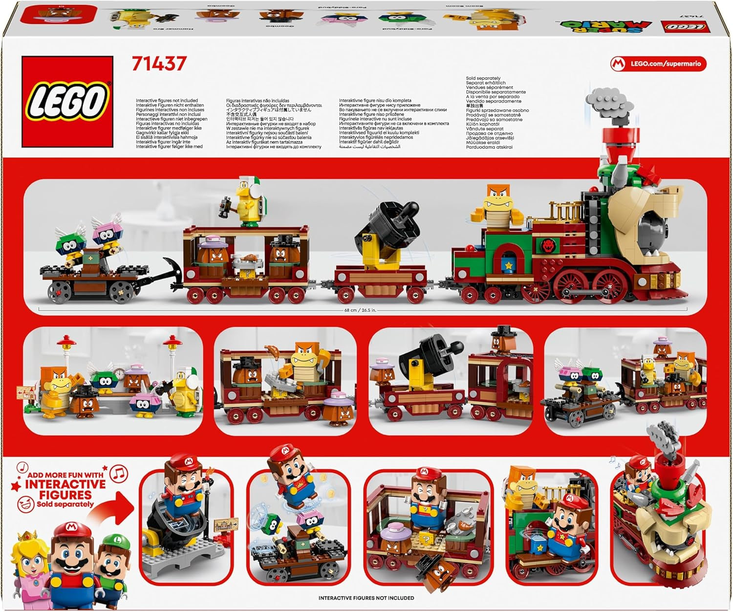 LEGO Super Mario Express Bowser Train Kids Adventure Playset with Hammer Brother 2 Gumbas a 2 Parapunctures Dárek pro Nintendo pro chlapce a dívky 71437 Stavebnice Besuche den LEGO-Store