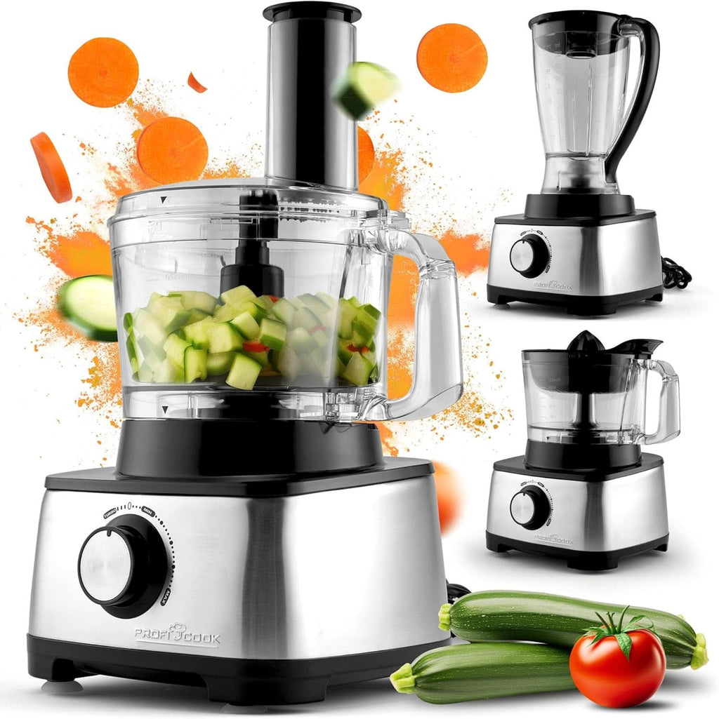 Mașină de bucătărie Proficook® 3In1 | Blender, robot de bucătărie și storcător de fructe, 1200 W Mama si Copilul Naty Shop