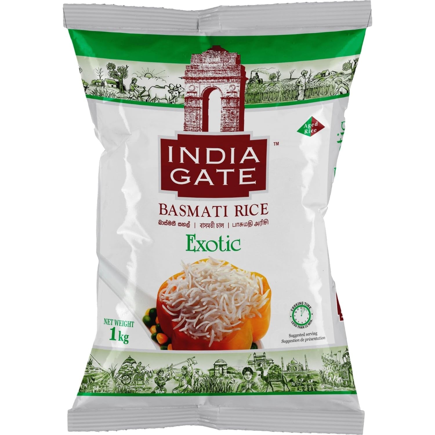 INDIA GATE Premium Basmati rýže – Jemná dlouhozrnná rýže, aromatická, z Indie, jemná dlouhozrnná (1 x 5 kg)