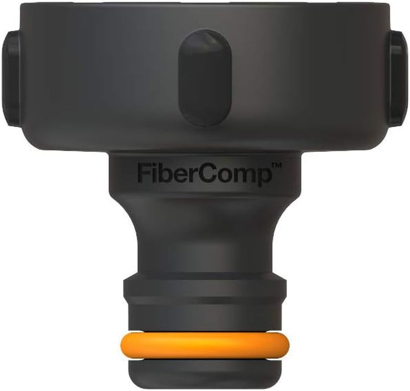 Conector de robinet Fiskars, pentru robinete, Ø 21 mm (G 1/2"), FiberComp, dimensiune universală, 10 g, negru/portocaliu, 1027053