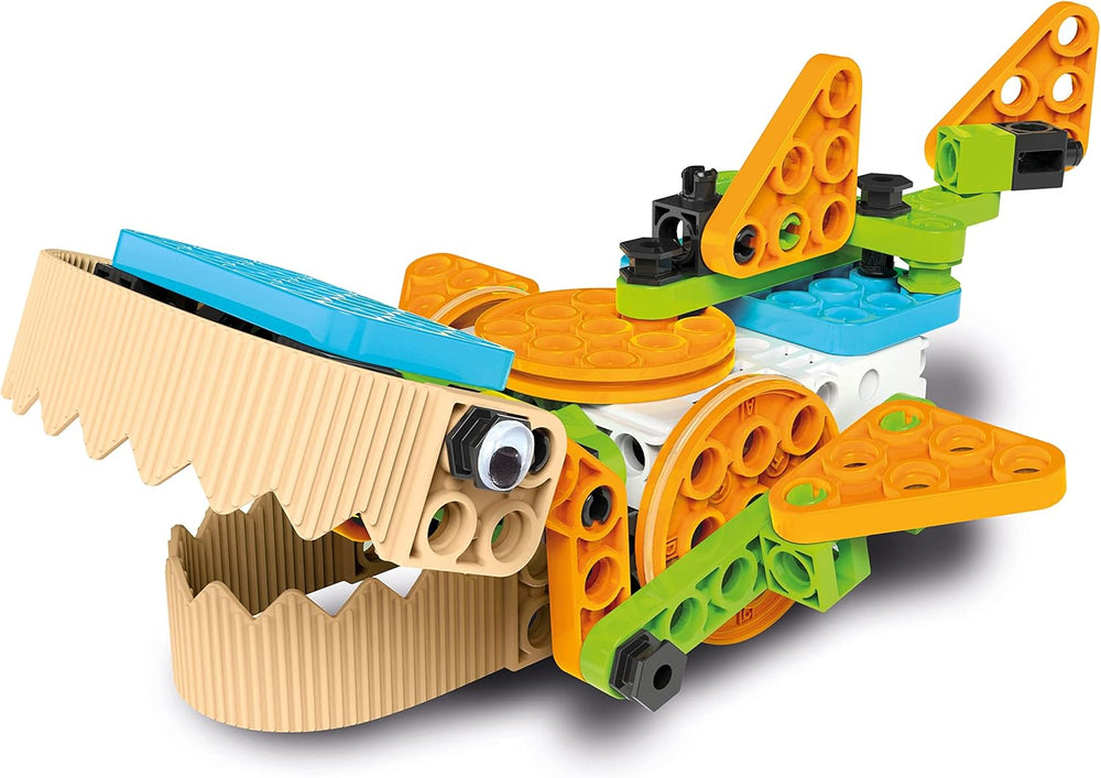Clementoni 97860 Science & Play Build – Mechanics Junior Lustige Tiere, Bausatz für 8 Tiermodelle, motorbetriebenes Konstruktionsspielzeug für Kinder ab 6 Jahren Amazon Exclusive