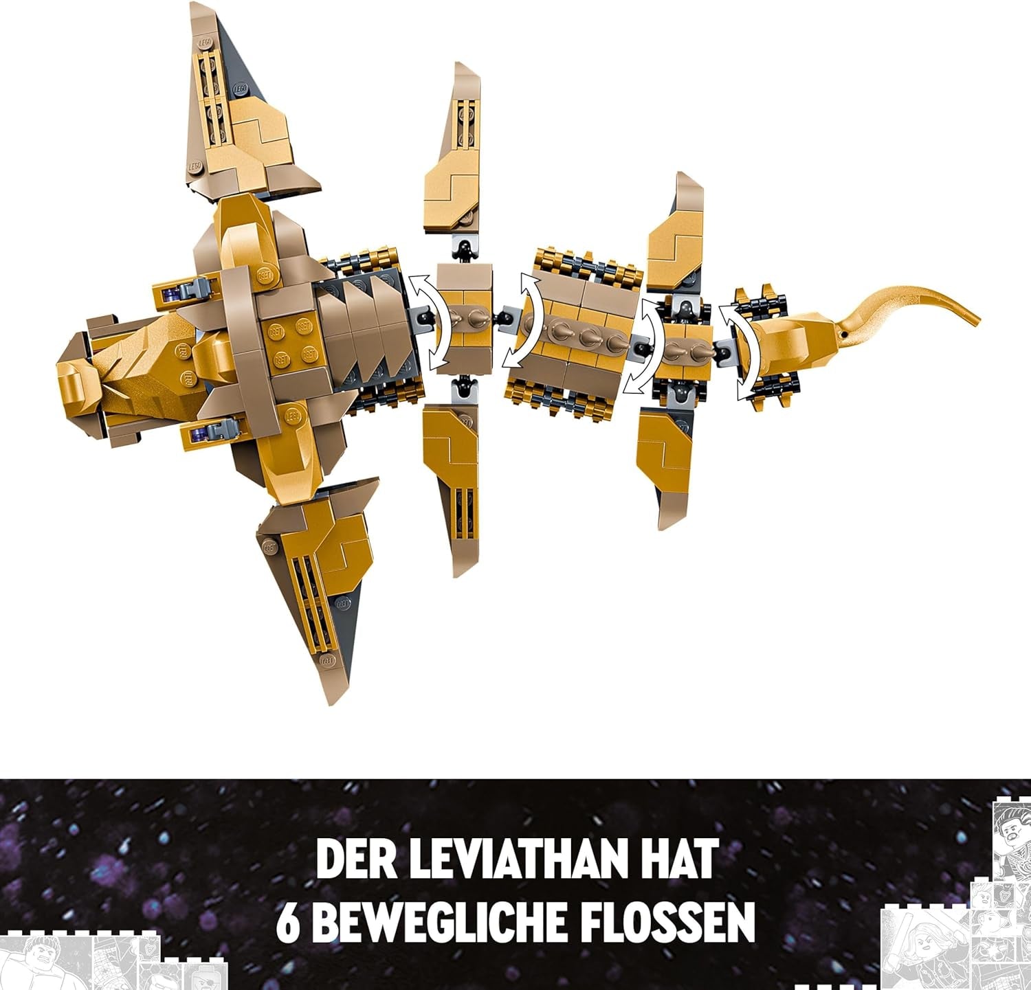 LEGO Marvel Avengers vs. Stavebnice Leviathan s Hulkem a Kapitánem Amerikou, Lokim, Černou vdovou a Chitauri Minifigurky Hrací sada Avengers pro chlapce a dívky 7+ 76290 Stavebnice Besuche den LEGO-Store