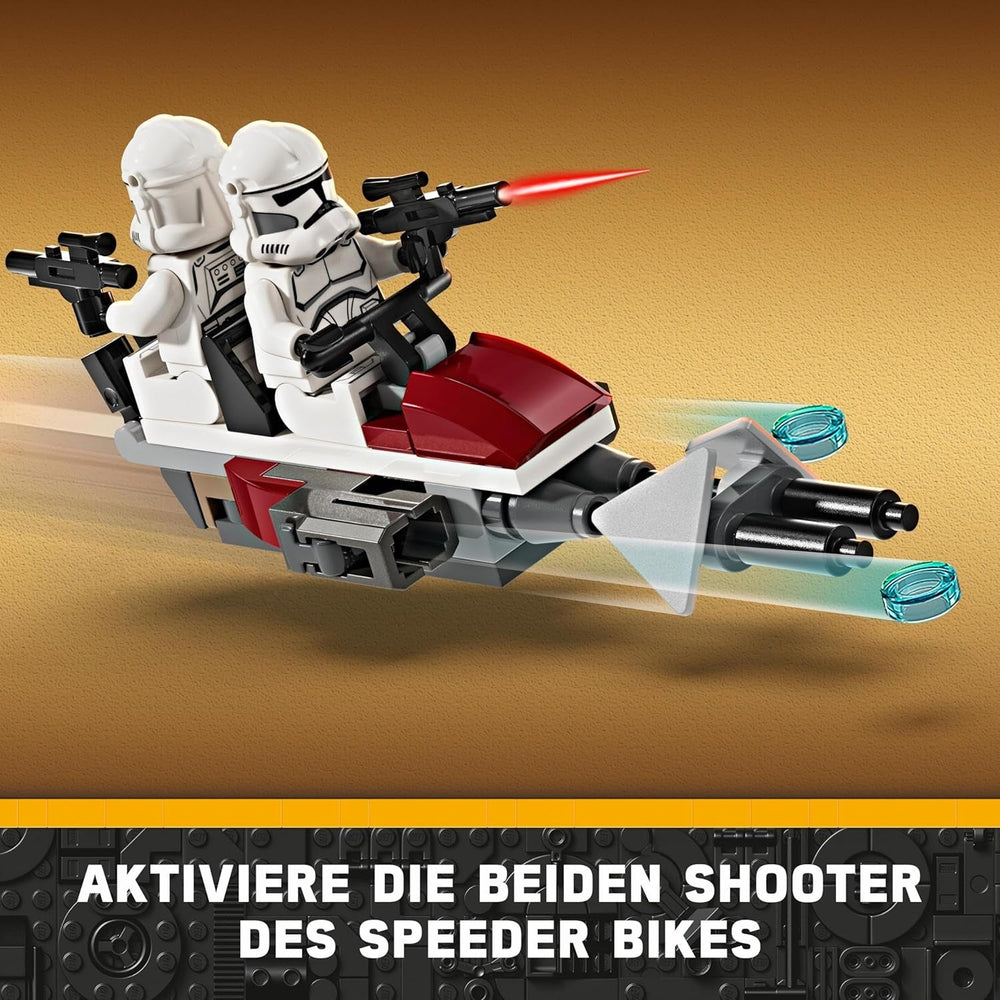 LEGO Star Wars 75372 klonový voják a bitevní balíček bitevního droida, vč. 4 minifigurky, 5 droidů a motorka speeder se střílečkou - Stavebnice pro chlapce a dívky ve věku od 7 let Stavebnice Besuche den LEGO-Store