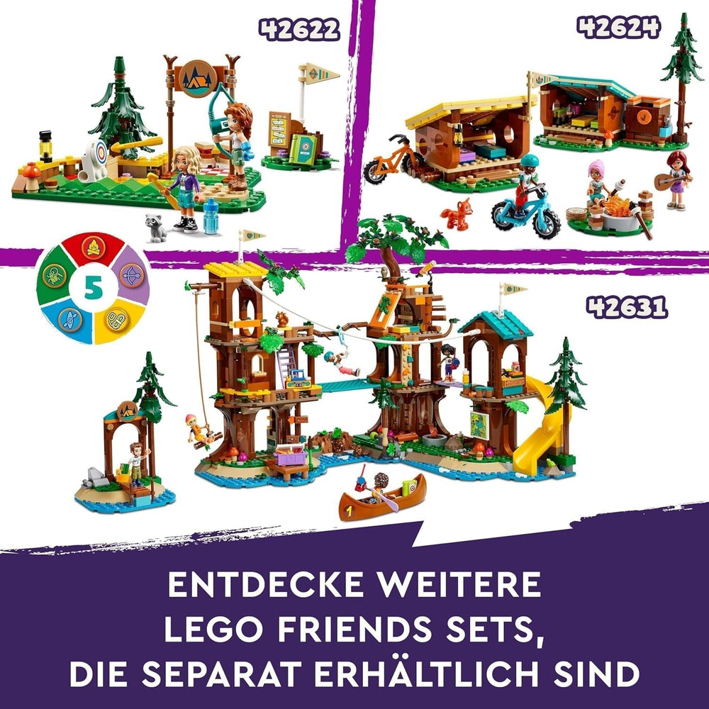 LEGO Friends Lukostřelba v dobrodružném táboře Dětská stavebnice s lukem a šípem, 2 figurkami a umyvadlem, pro dívky a chlapce Věk 6+ 42622 Stavebnice Besuche den LEGO-Store