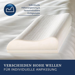 Billerbeck Pillow S20 Latex - Pernă pentru gât în 40 X 80 Cm - Pernă pentru susținerea gâtului cu miez moale din latex, alb Perne standard Naty Shop