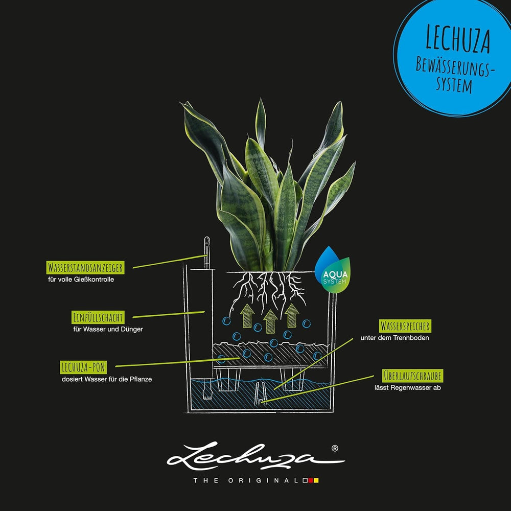 LECHUZA CUBE Cottage 30 granit 15372