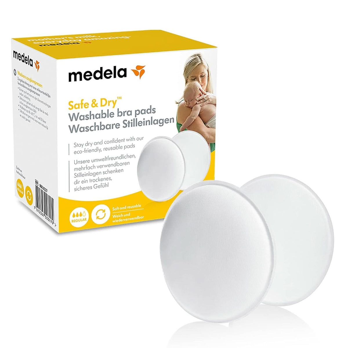 Medela Waschbare Stilleinlagen, 4 Stück Příslušenství Jídlo a kojení Bebe Naty Shop