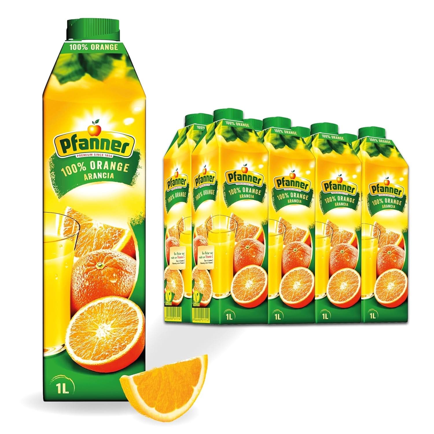 Pfanner Nectar de fructe cu căpșuni (8 X 1 litru) - 30 % conținut de fructe - băutură de căpșuni Naty Shop Portocala