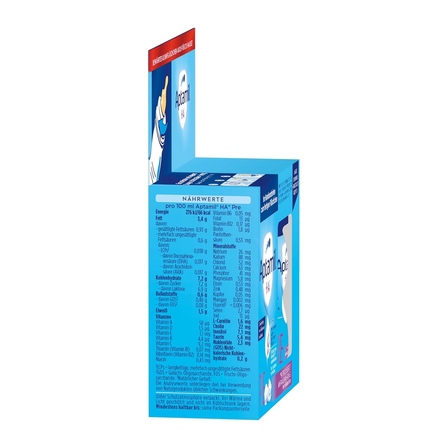 Aptamil HA Pre Ready to Drink – Hydrolyzované mléko pro kojence od narození – 4 x 2 x 90 ml